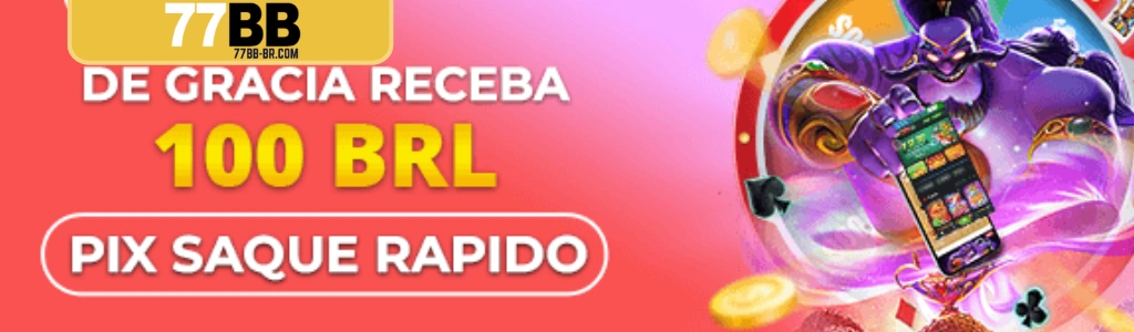 Jogador comemorando bônus de 100% no primeiro depósito no 77BB Cassino.